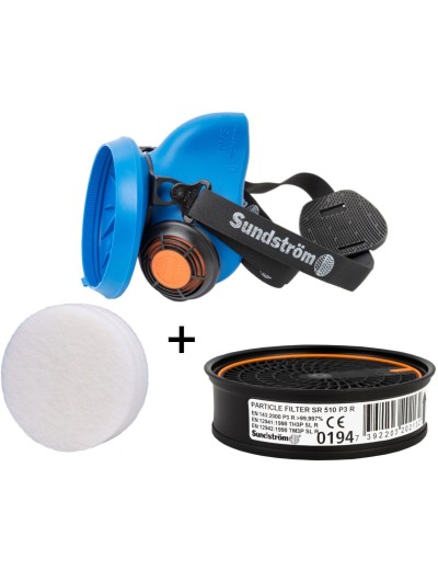 Ochranná sada Sundstrom: polomaska SR 100 + SR 221 + SR 510