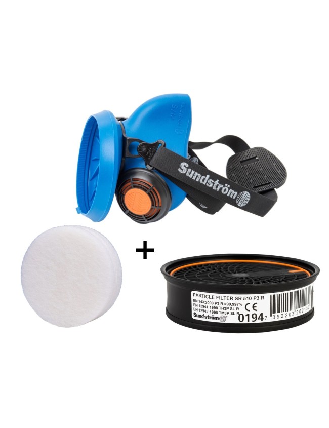 Ochranná sada Sundstrom: polomaska SR 100 + SR 221 + SR 510