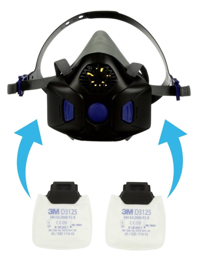 Filtr przeciwpyłowy do maski 3M D3125 Secure Click