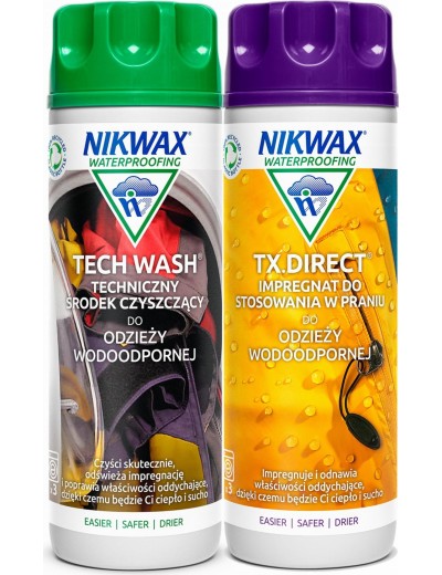 Sada na praní a péči o oděvy Nikwax Tech Wash a TX Direct