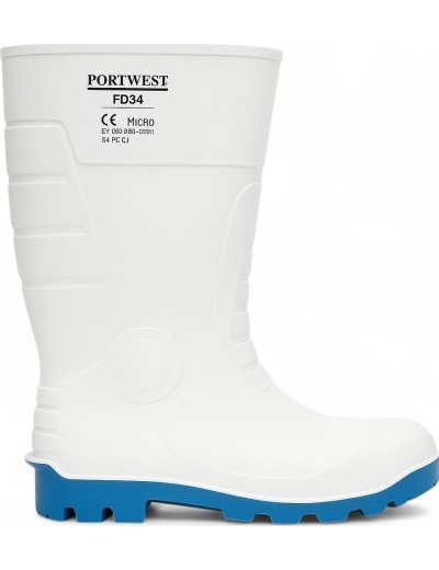 Bílé ochranné holínky s krytkou špičky FD84 S4 CI FO