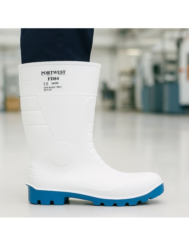 Bílé ochranné holínky s krytkou špičky FD84 S4 CI FO