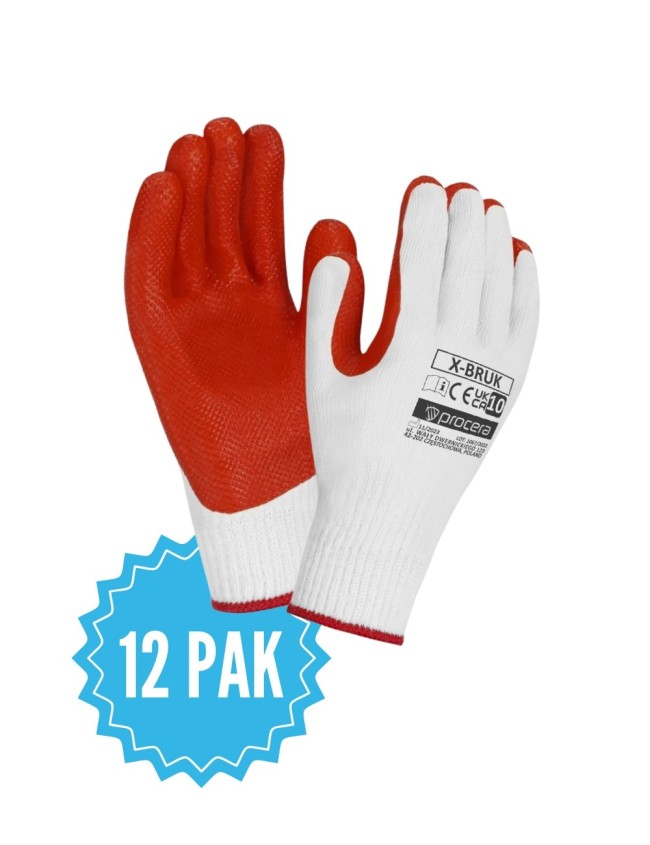 Pracovní rukavice X-BRUK na dlažbu, 12 párů