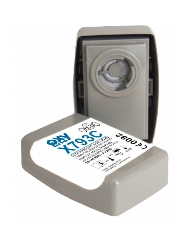 Prachový filtr masky s aktivním uhlím P3 X793C