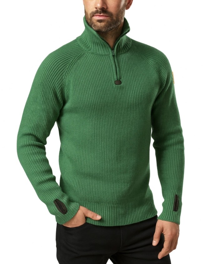 Sweter z wełny Snickers 2905 zielony