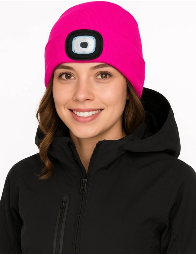 Dámská zimní čepice s LED světlem