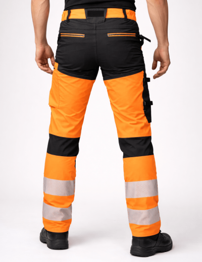 Pracovní kalhoty Bosafety Tension z elastického reflexního